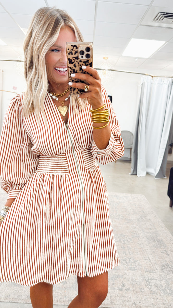 Lena Mini Dress-Rust