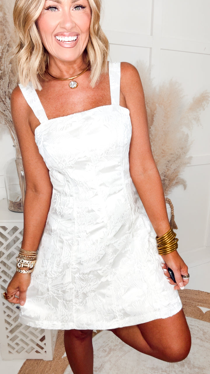 The Palmer Flare Mini Dress-White