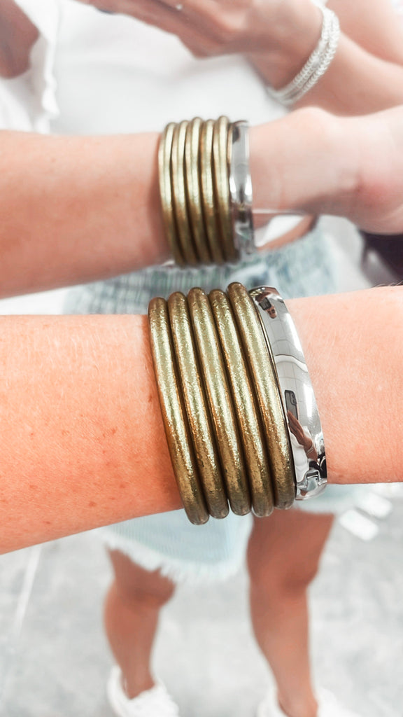 Gemma Bangle- Silver – Sparkle Tallahassee