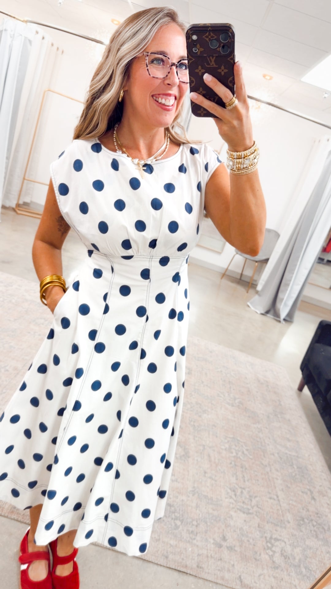 The Spot On Midi Dress-Ash/Navy