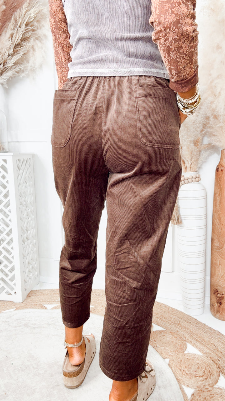 The Gracyn Corduroy Pants-Chocolate