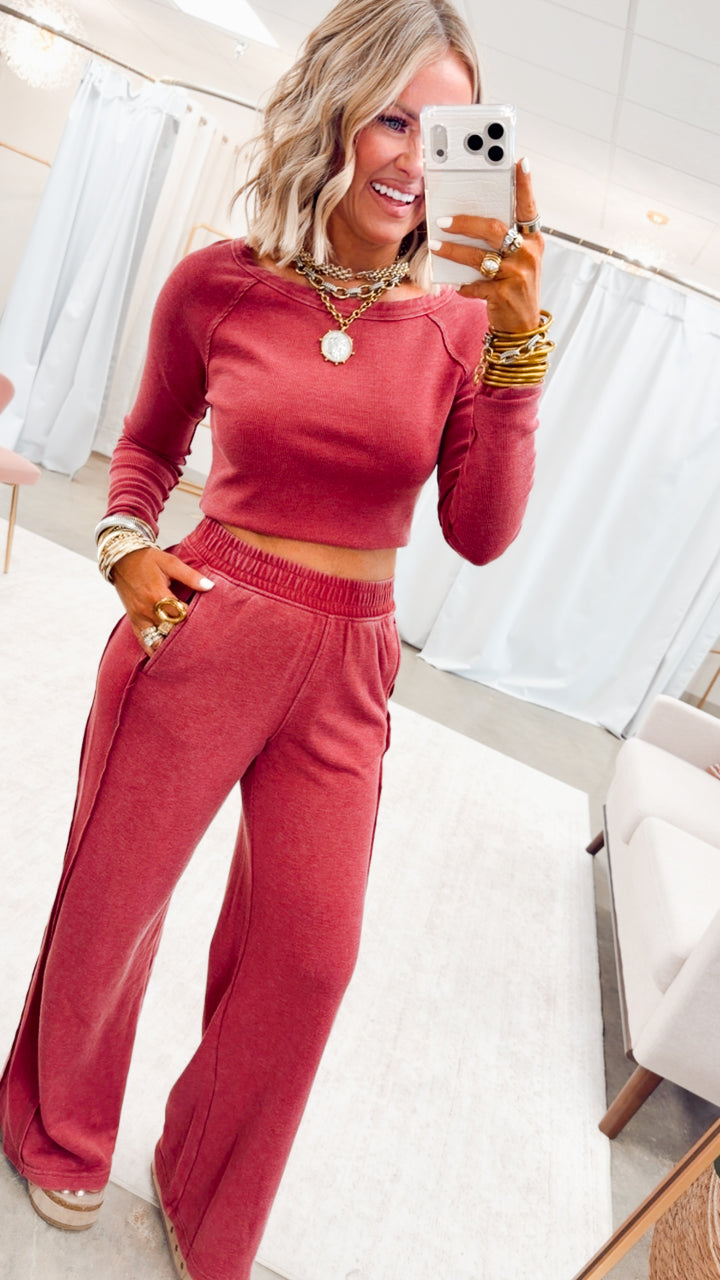 The Arabella Two Piece Set-Garnet