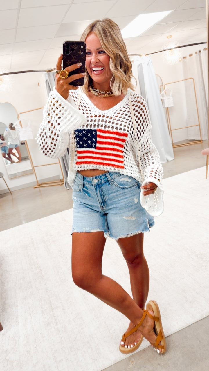 The All-American Sweater Top-Ivory