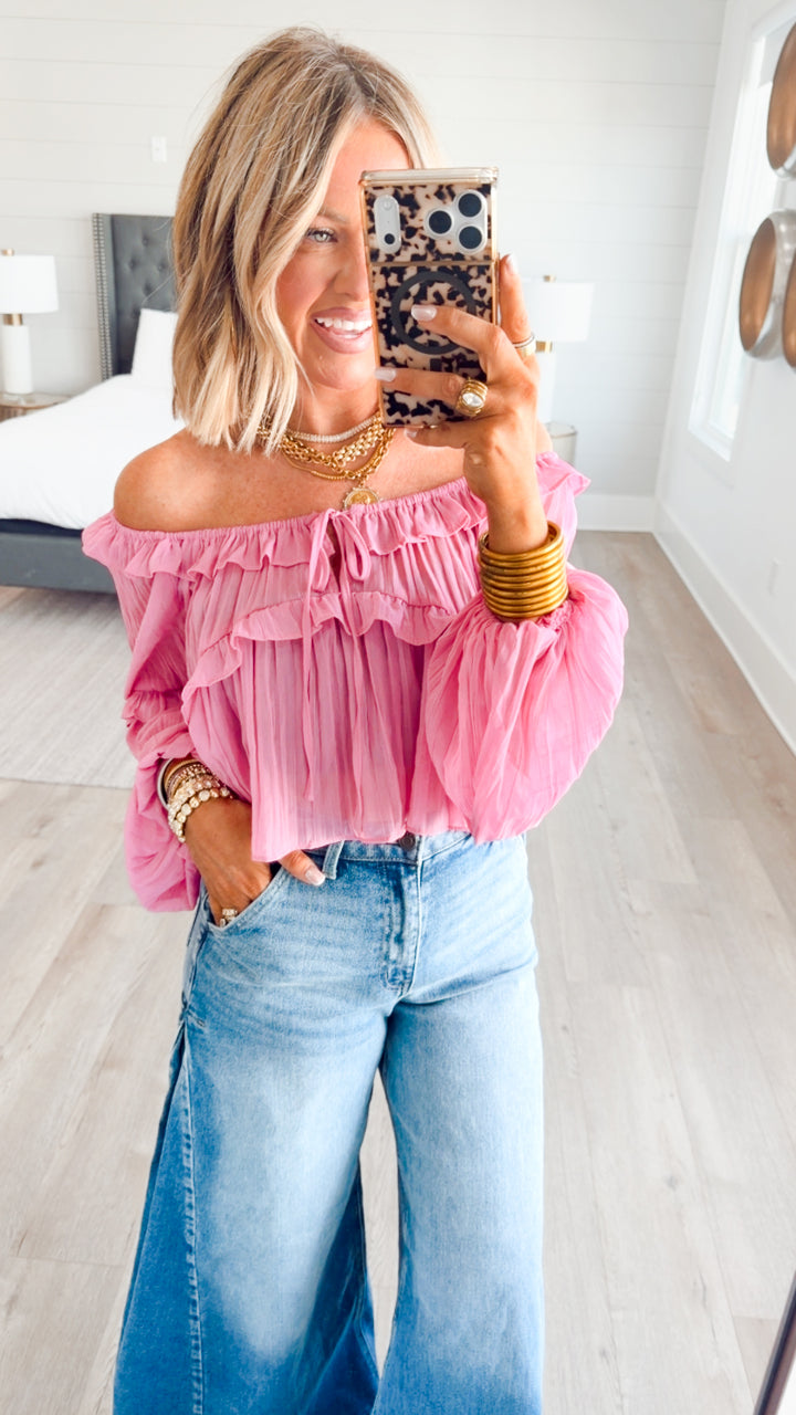 The Daisy Drift Blouse-Pink