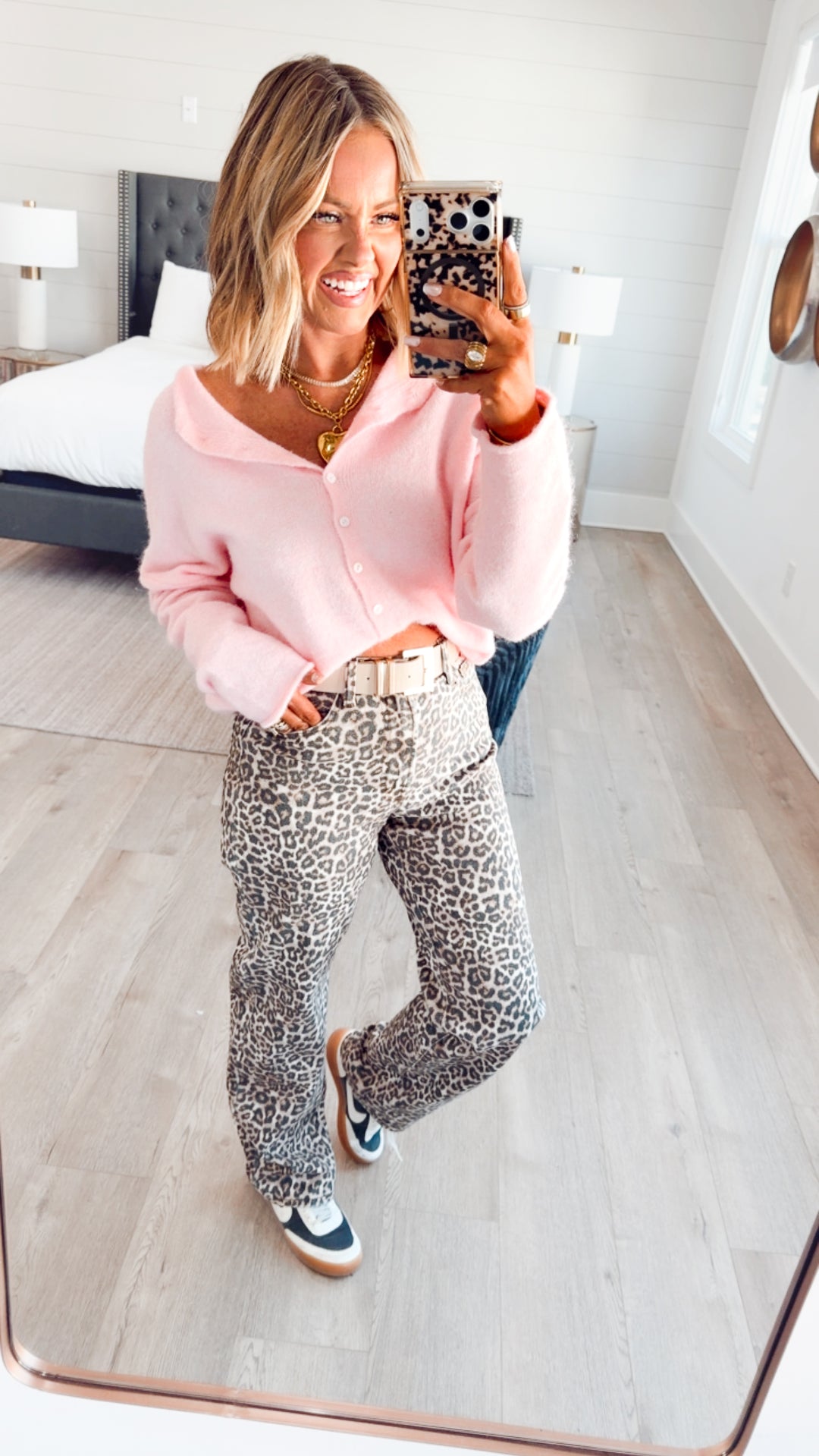 Leopard High Rise Dad Jean