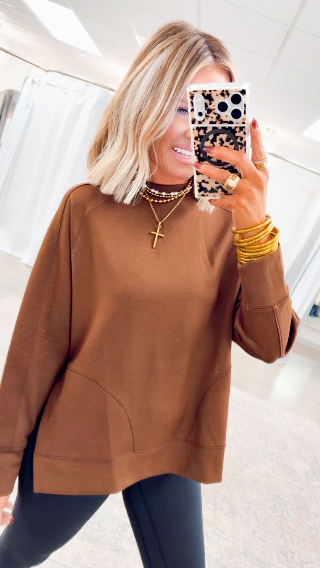 The Split Edge Pullover-Brown