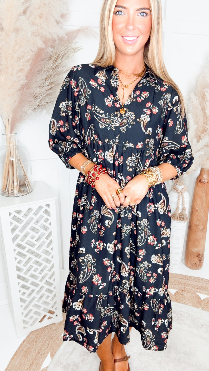 The Paisley Reverie Midi Dress