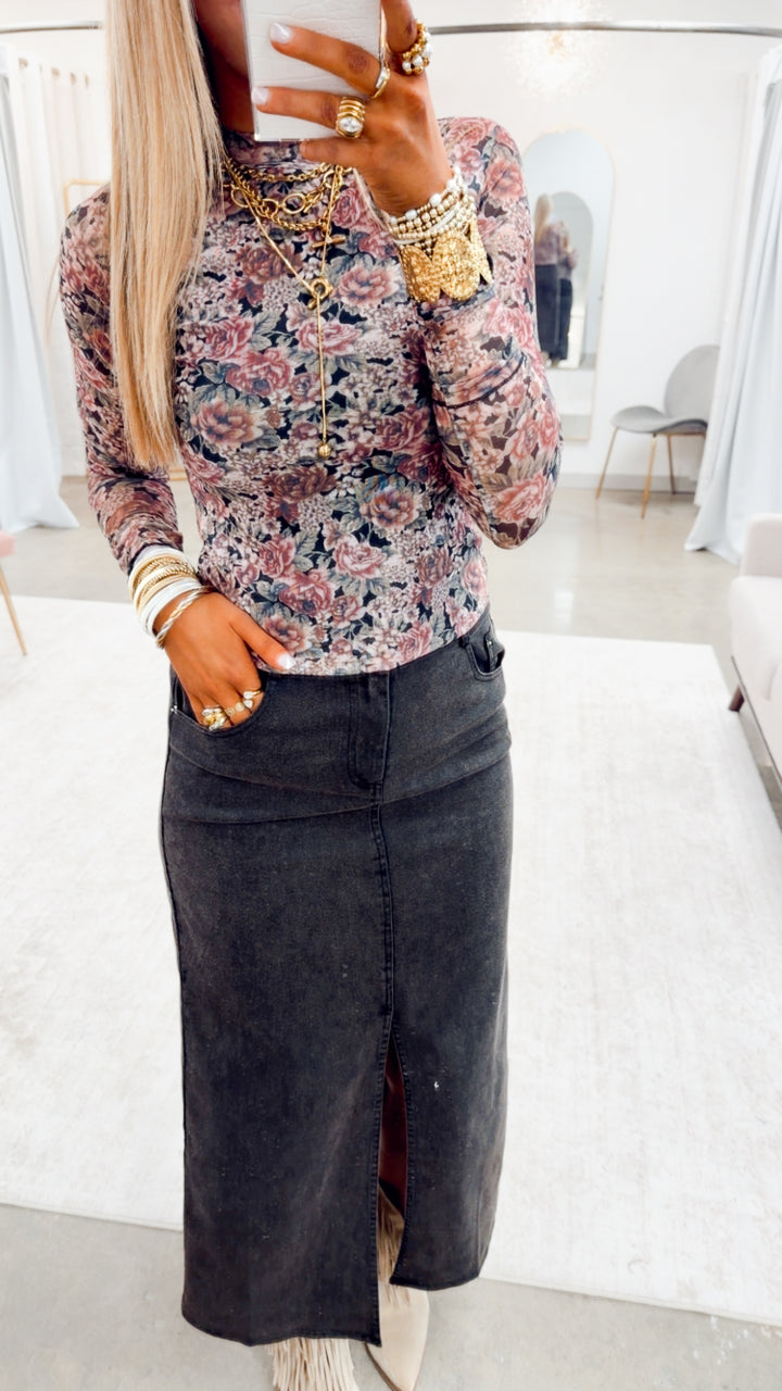 Wren Maxi Skirt-Black