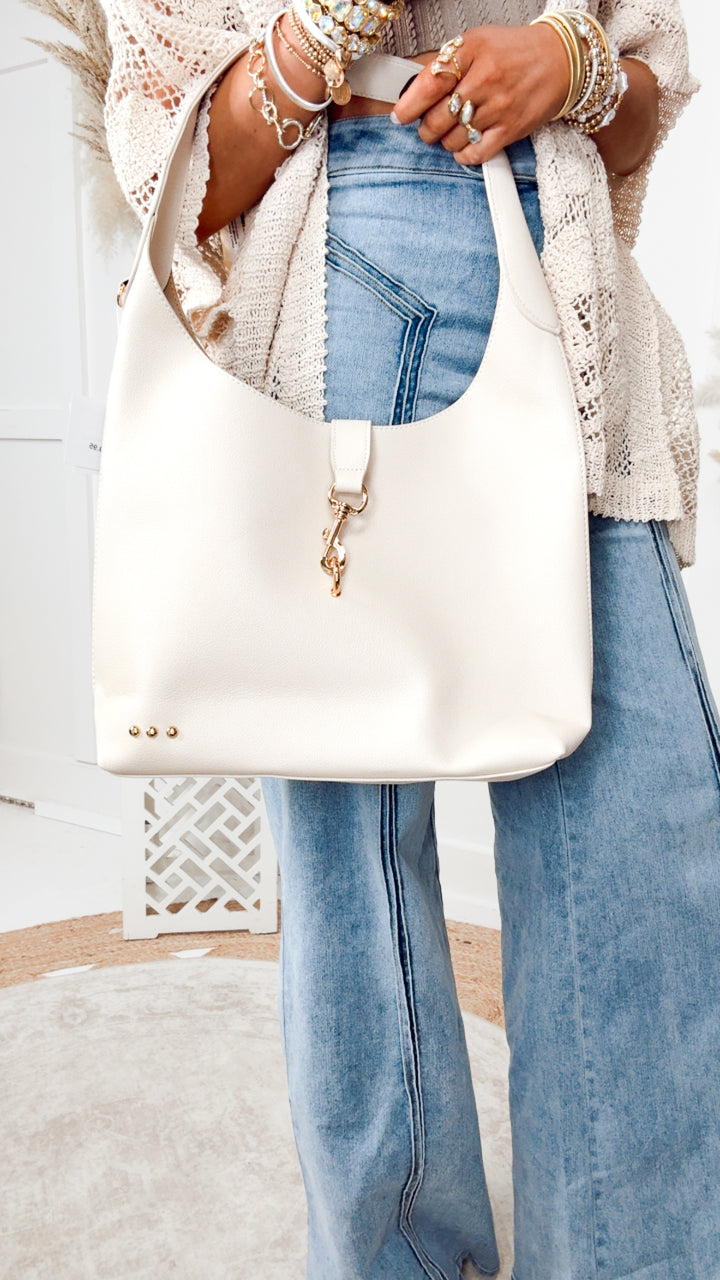Haddie Hobo Tote-Cream