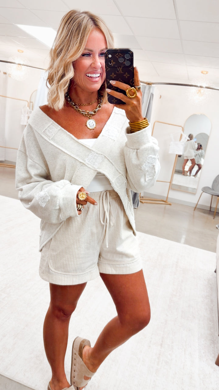 The Quinn Wrap Top-Oatmeal