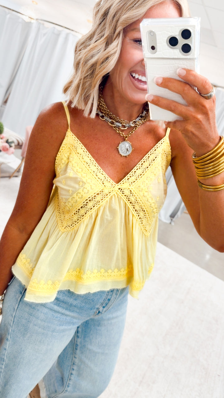 The Dusky Bloom Tank-Lemon