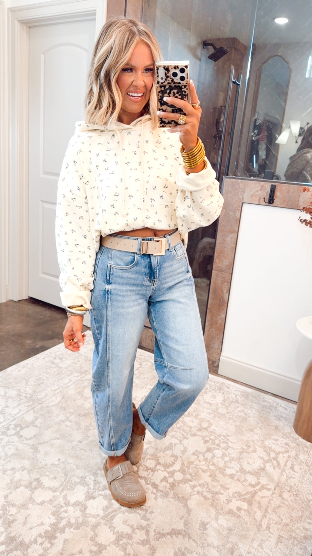 Floral French Terry Hoodie