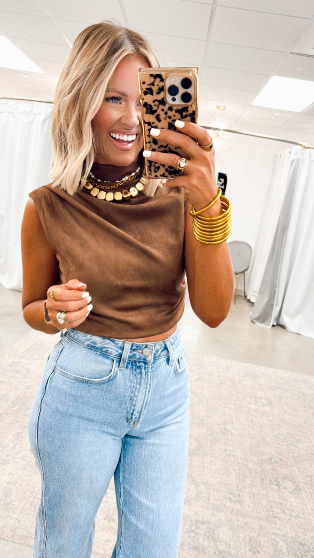 Terra Suede Mock Neck