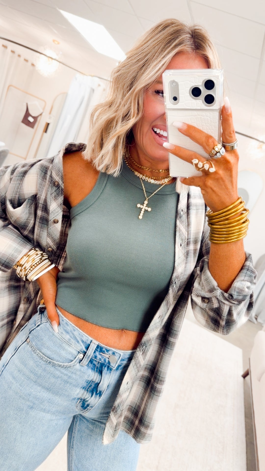 Petalwood Flannel Top