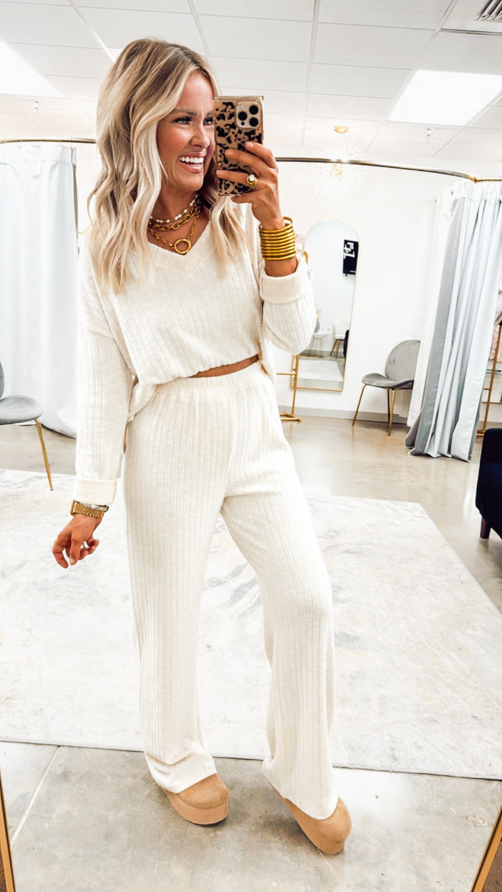 Maxine Lounge Set-Cream