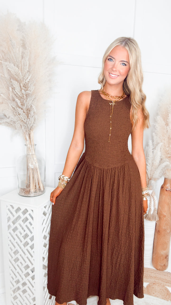 The Ellington Smocked Midi Dress