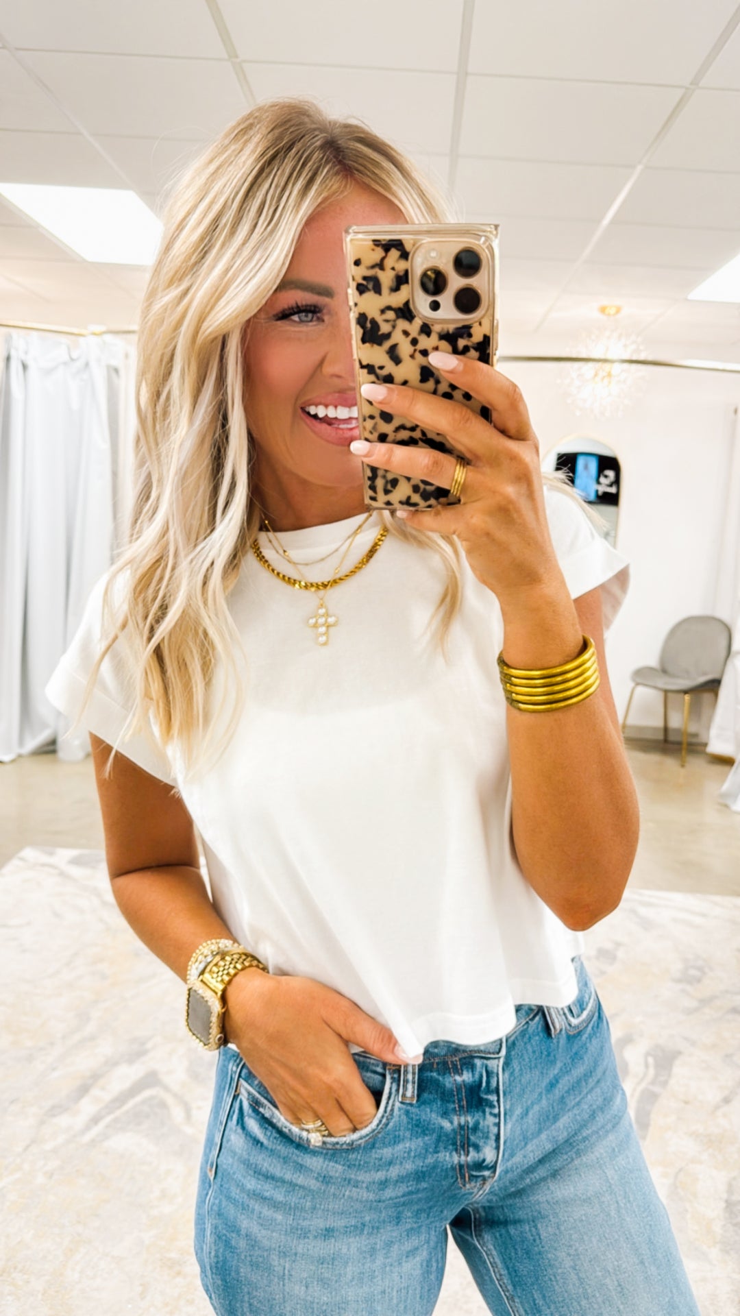 Basic Everyday Short Sleeve Top-White