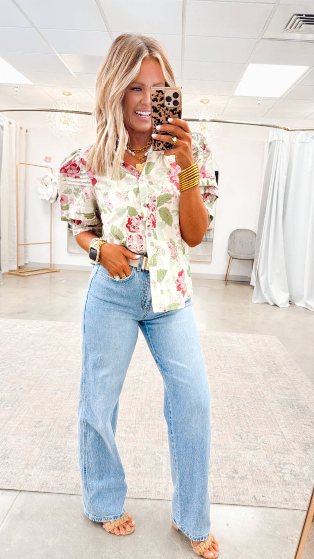 Amber Floral Puff Sleeve Blouse
