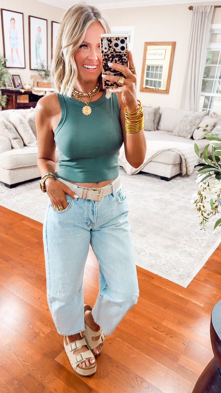 Green Classic Charm High Neck Tank