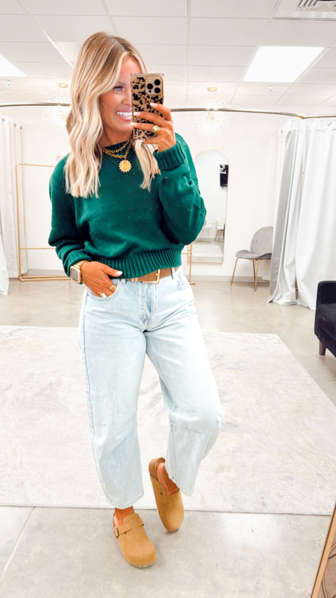Olivia Knit Sweater- Dark Green