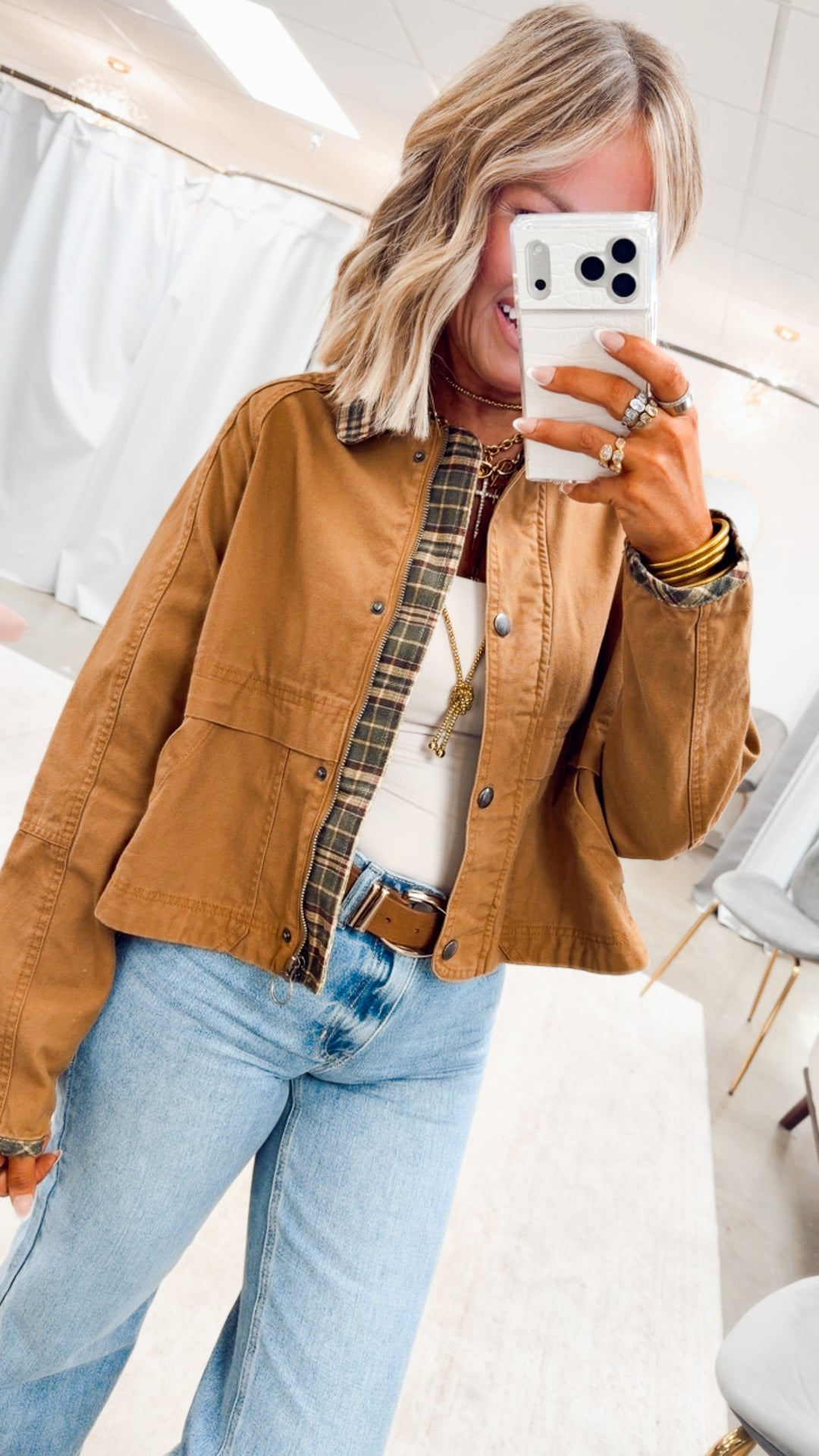 The Bridgetown Barn Jacket-Camel/Olive