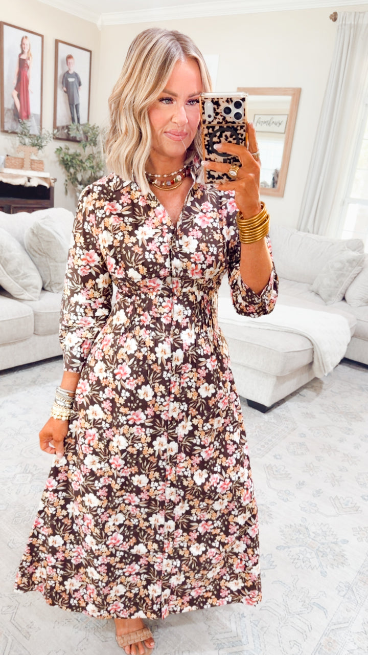 Fall Petal Midi Dress