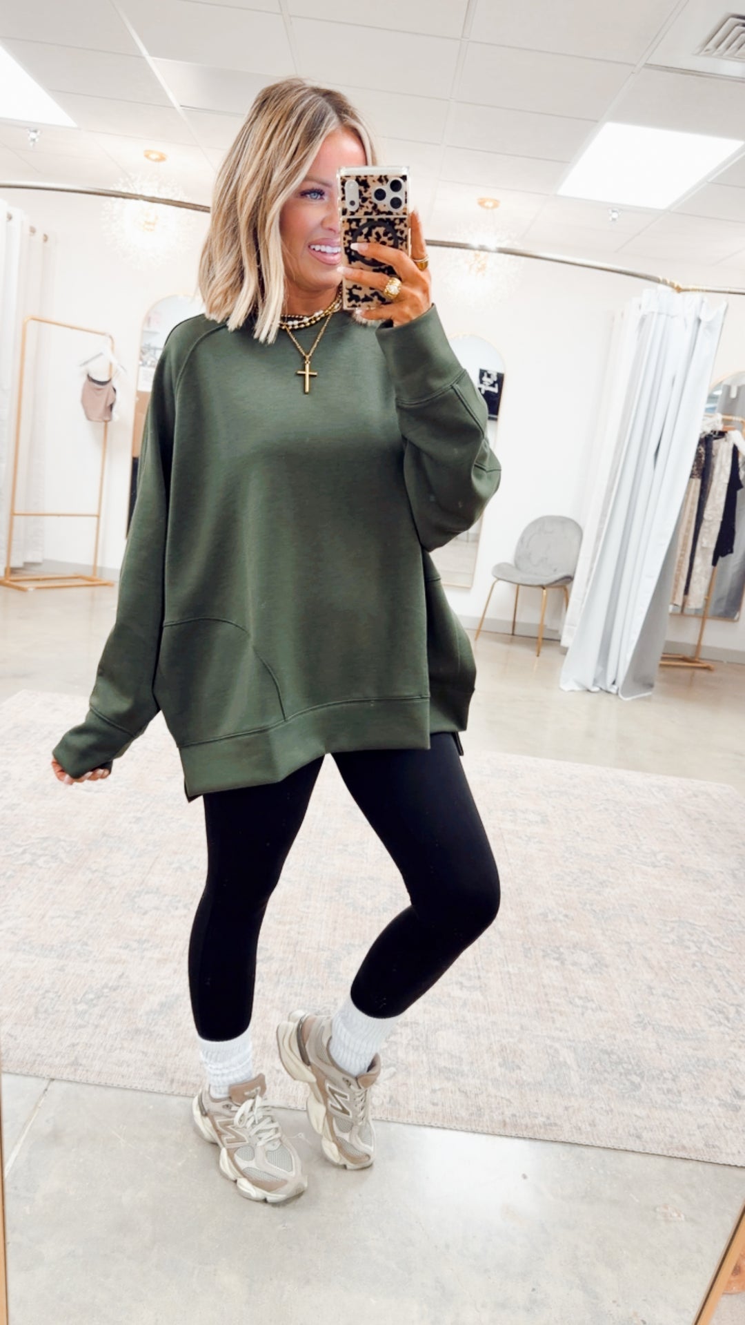 The Split Edge Pullover- Dark Olive