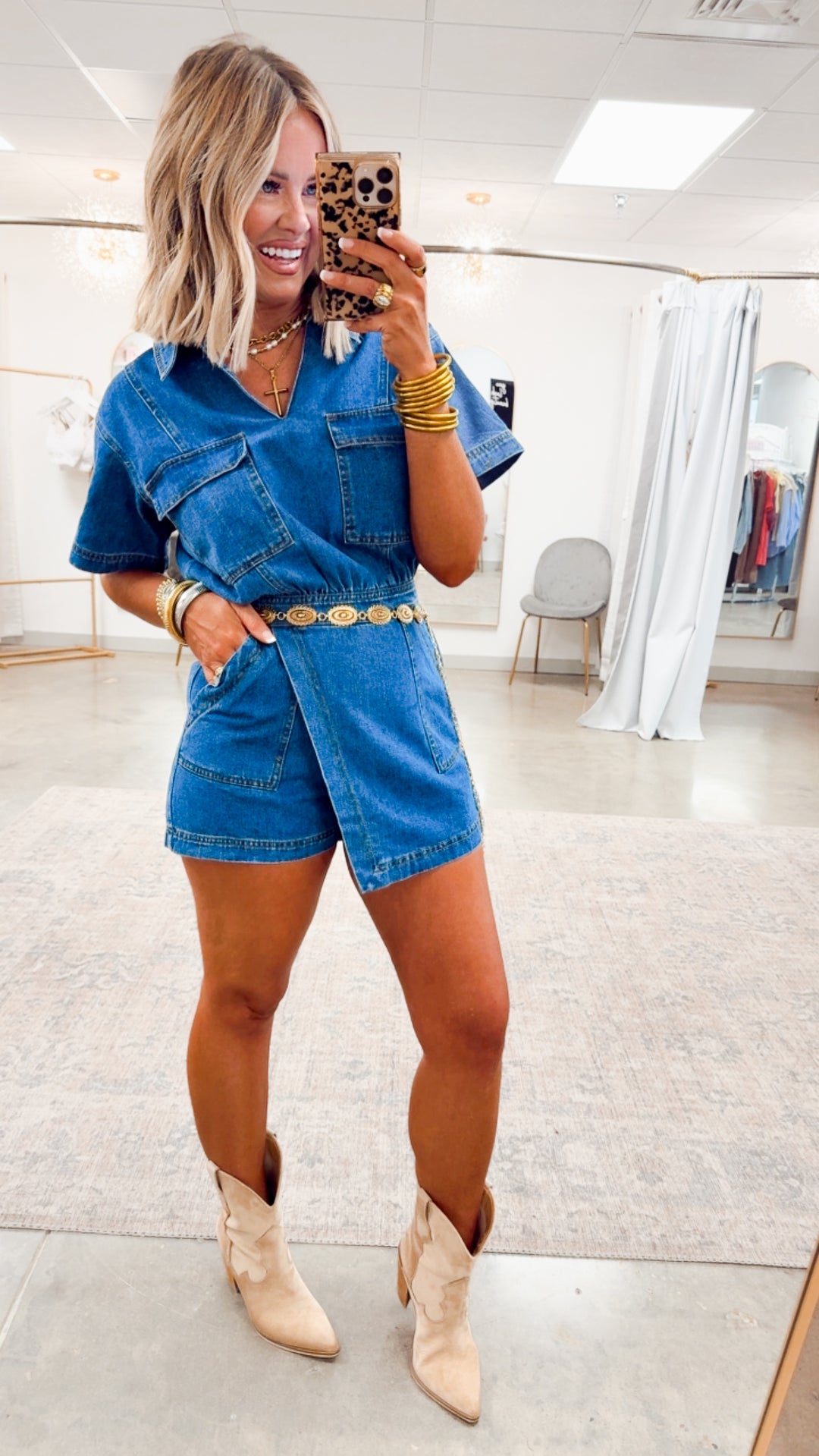 Brixton Wrap Romper-Washed Denim