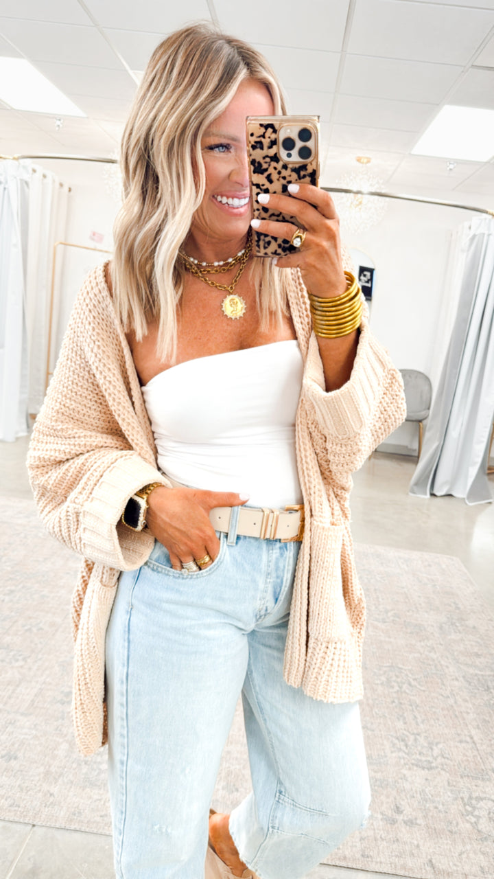 Cozy Up Cardigan-Natural
