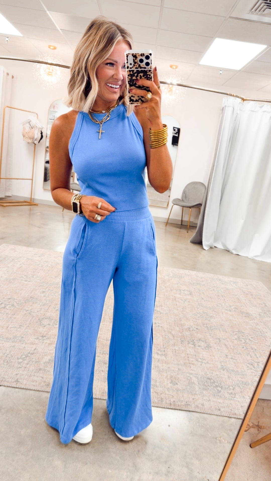 Harlow Halter Neck Crop Top & Pants Set-Vintage