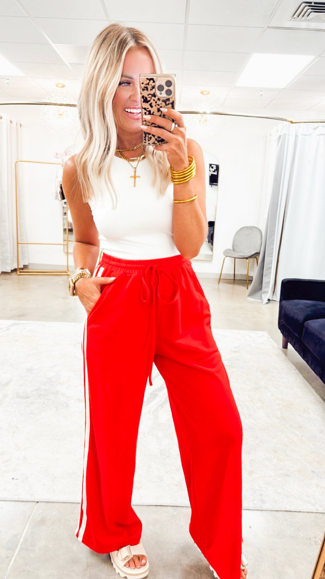 The Everyday Ease Pants- Red