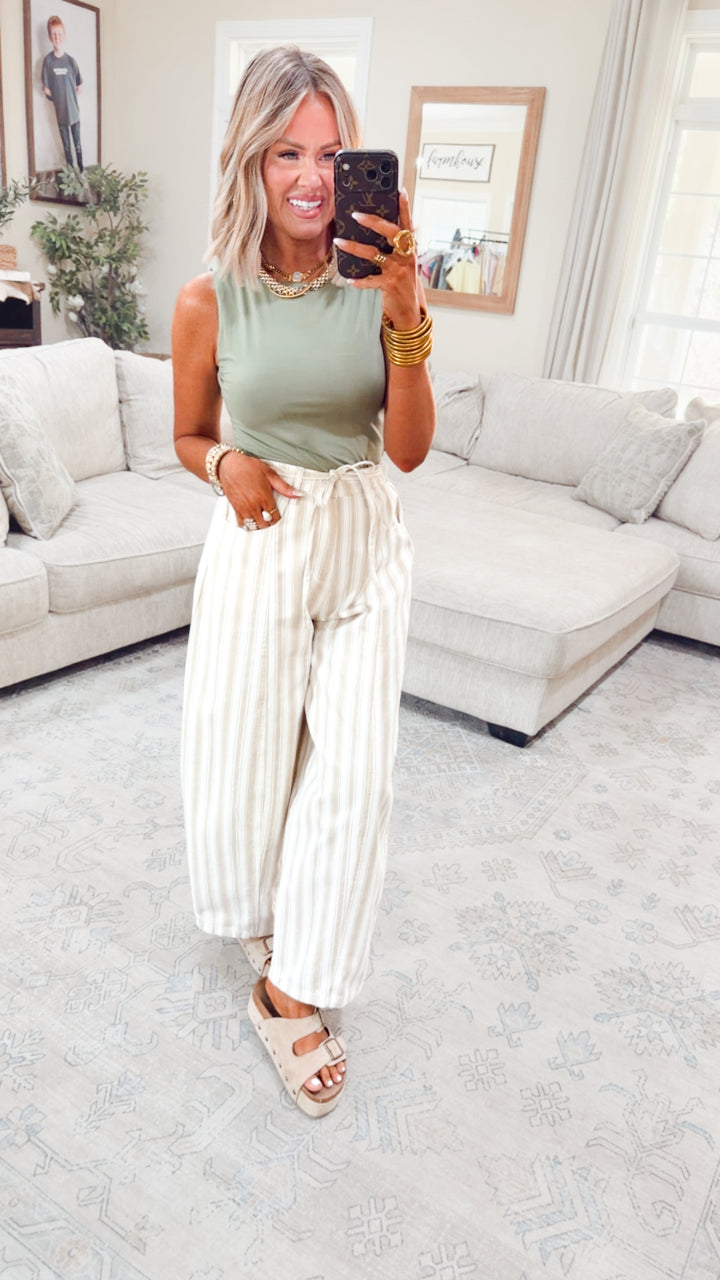 Blissful Boatneck Bodysuit-Olive