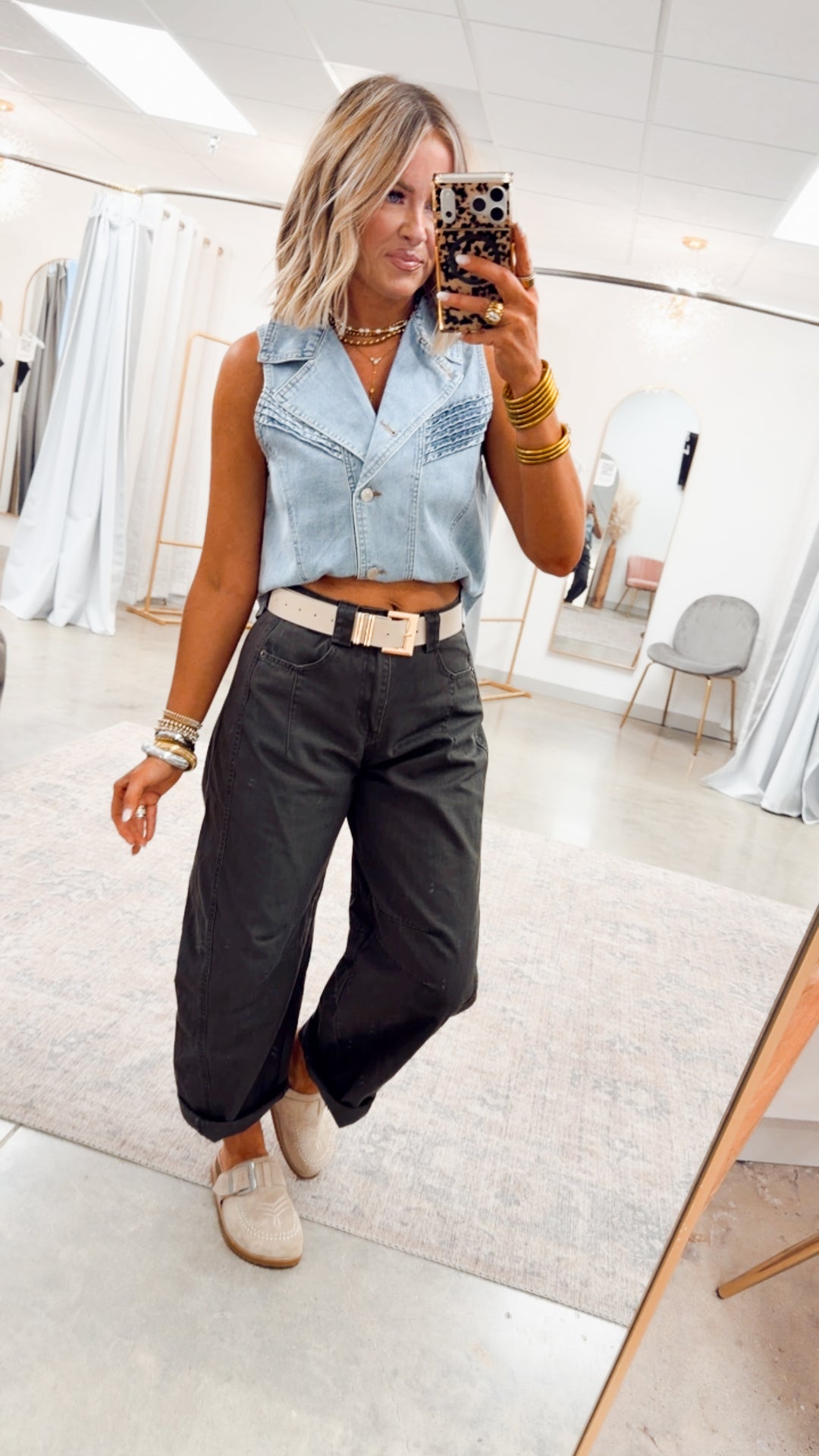 Chic Western Denim Vest