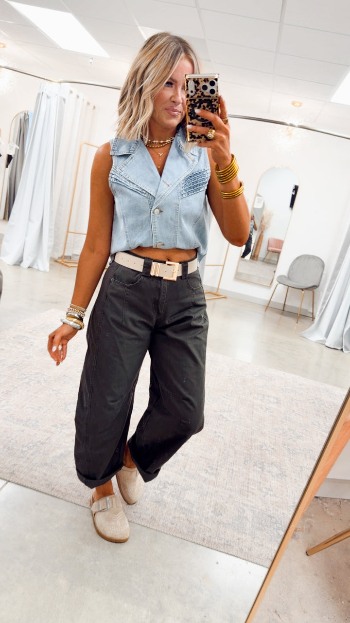 Chic Western Denim Vest