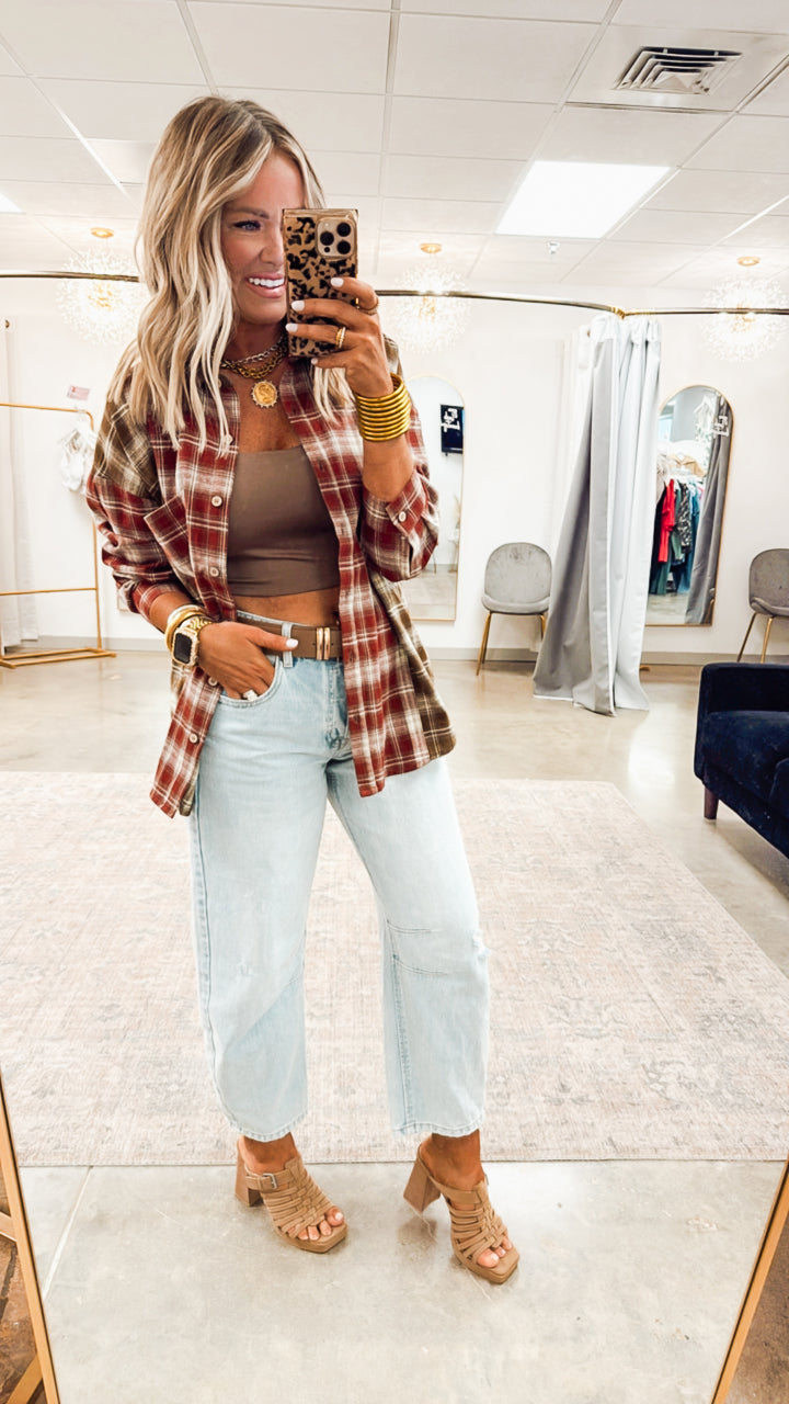 Harvest Plaid Flannel Top