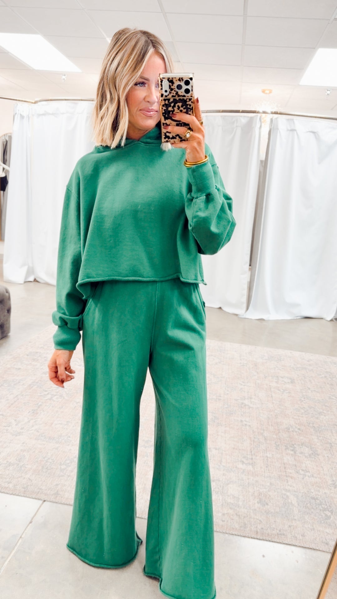 The Loft Ease Pant Set-Hunter Green