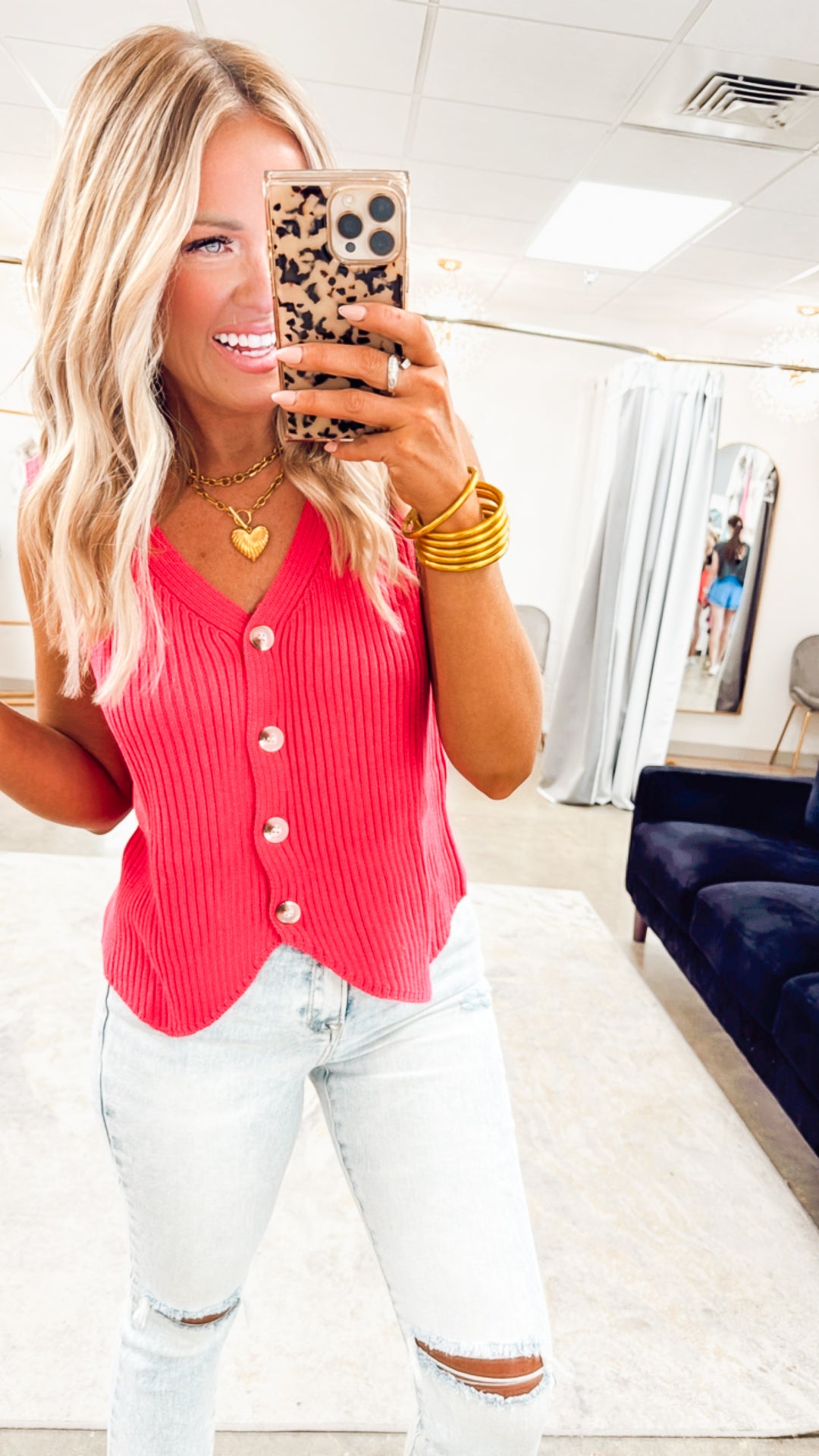 Vera Shoreline Vest- Fuchsia