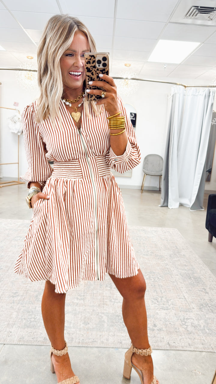 Lena Mini Dress-Rust