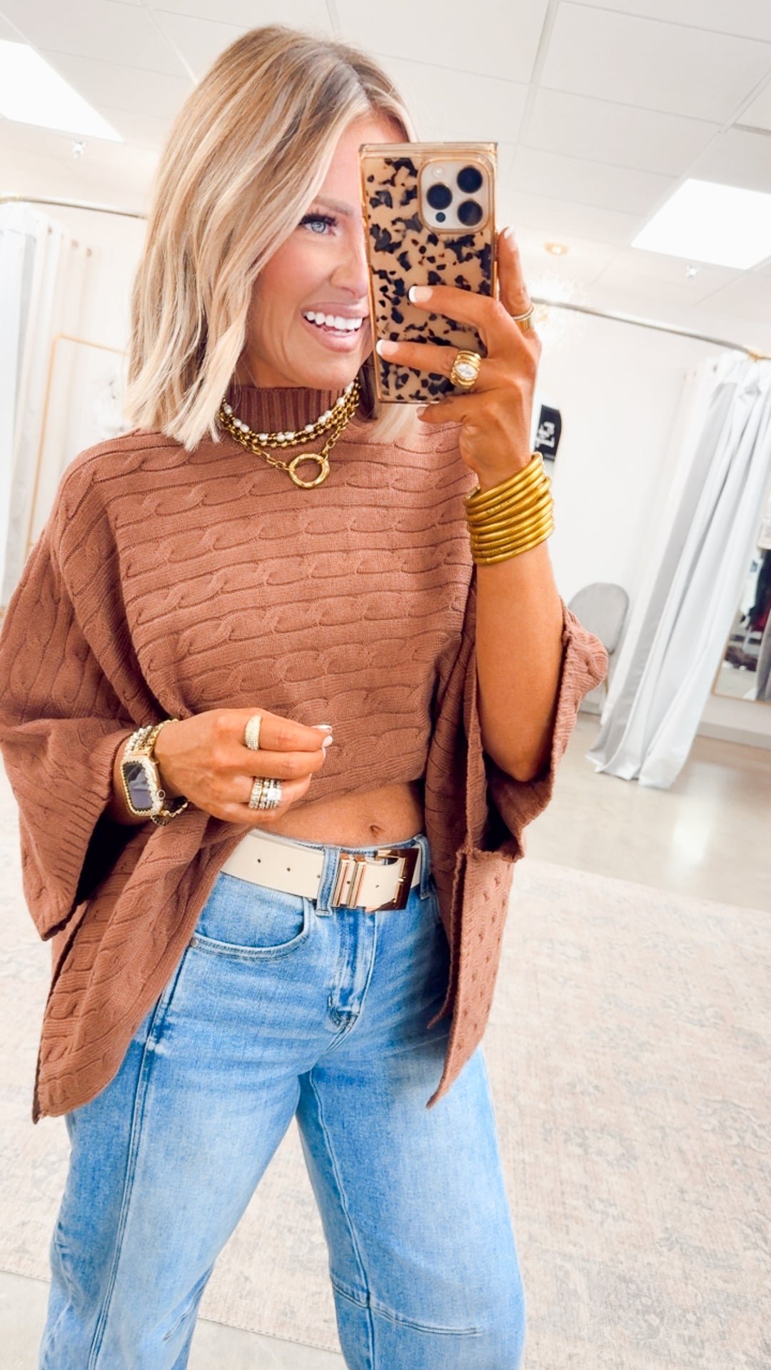 Amber Skies Poncho Sweater