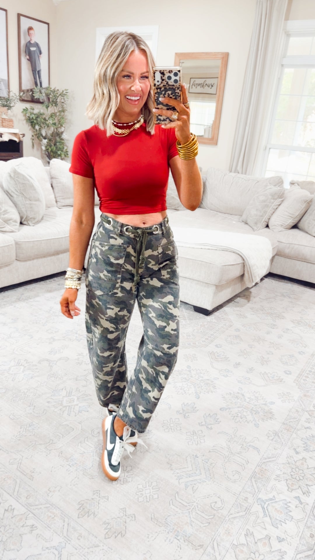 Soft Knit Jersey Crewneck Tee-Cherry