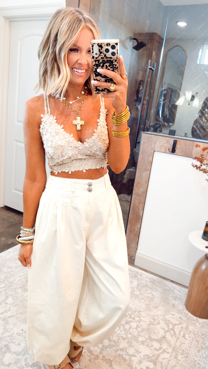 Wanderlace Bralette Top-Taupe