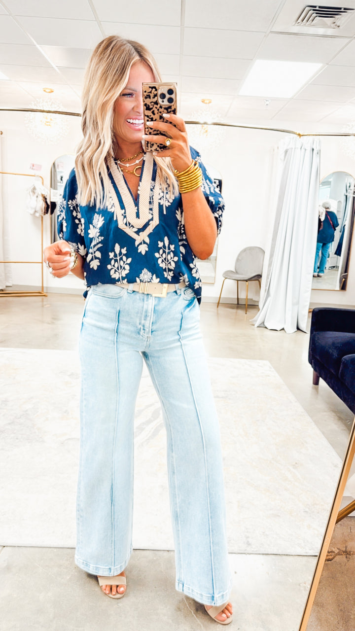Jessie Pintuck Detailed Jeans-Light