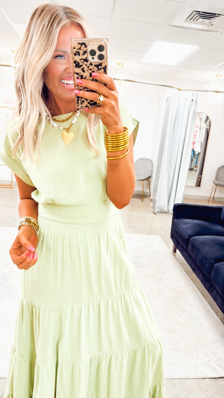 Sun Kissed Skirt Set-Key Lime