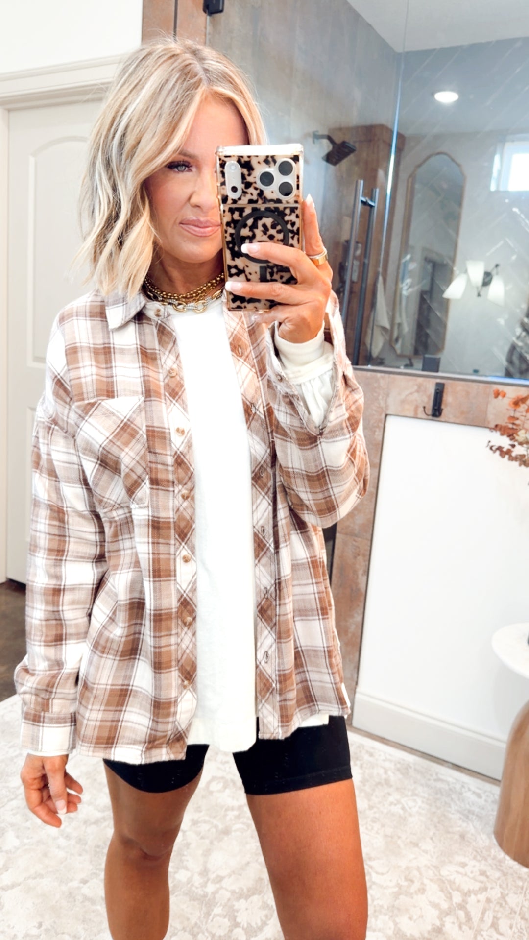 Mocha Flannel Top