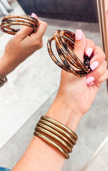 BudhaGirl KOI Leopard All Weather Bangles (Set of 4) – Sparkle