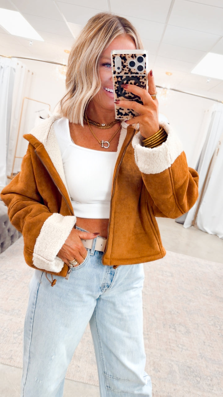 The Sable Suede Jacket-Caramel