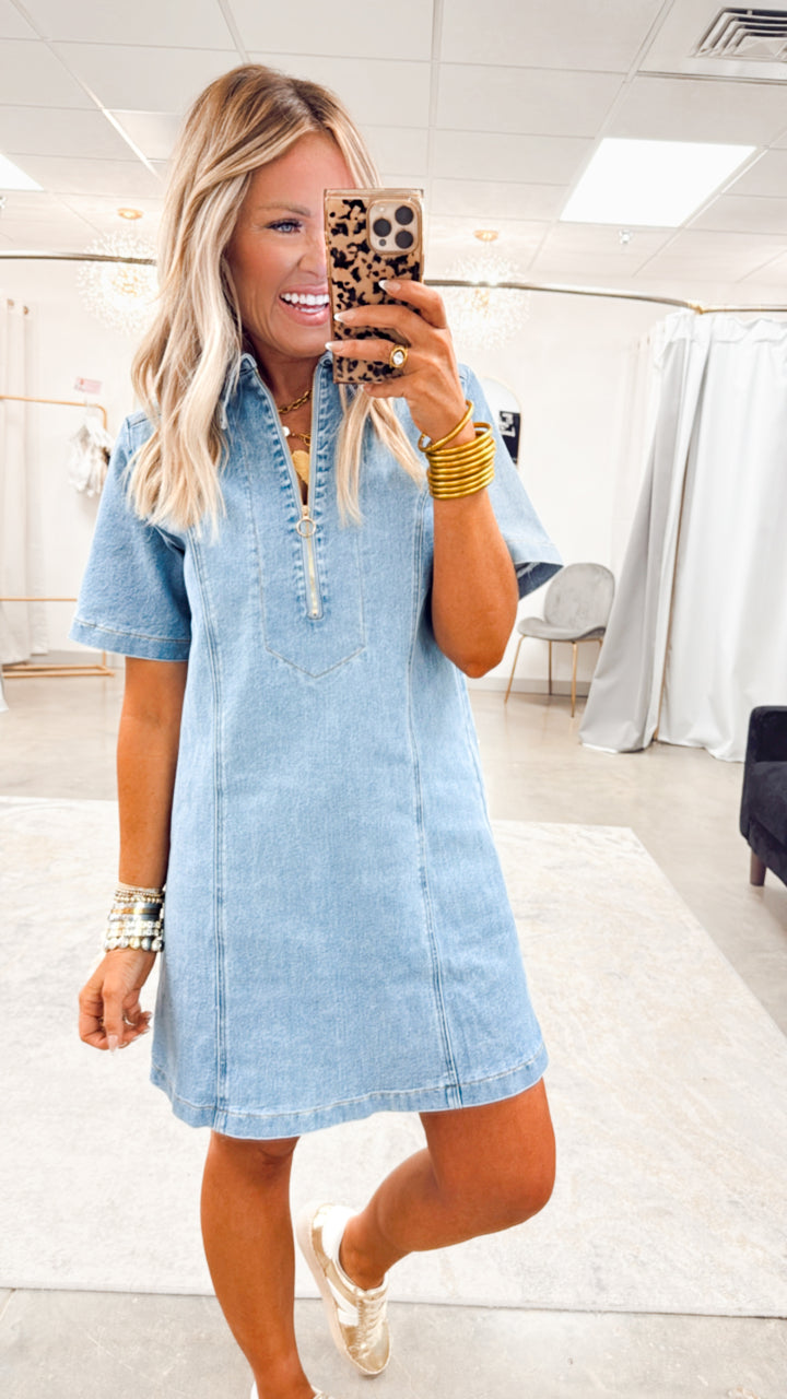Maci A-Line Denim Dress