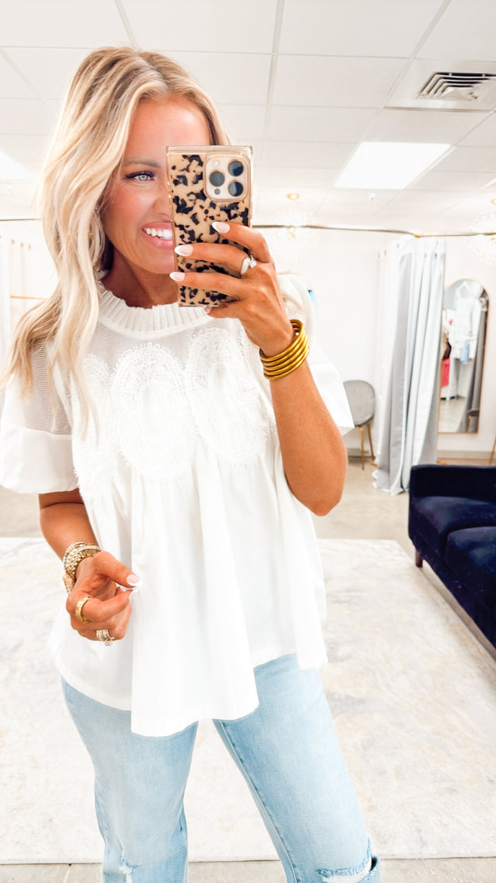 The Liana Mesh Top-White