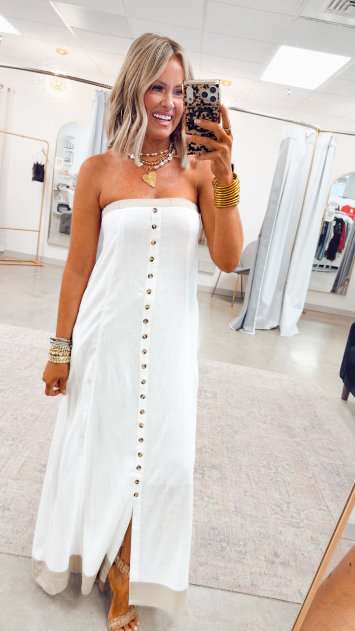 Florence Strapless Maxi-Off White