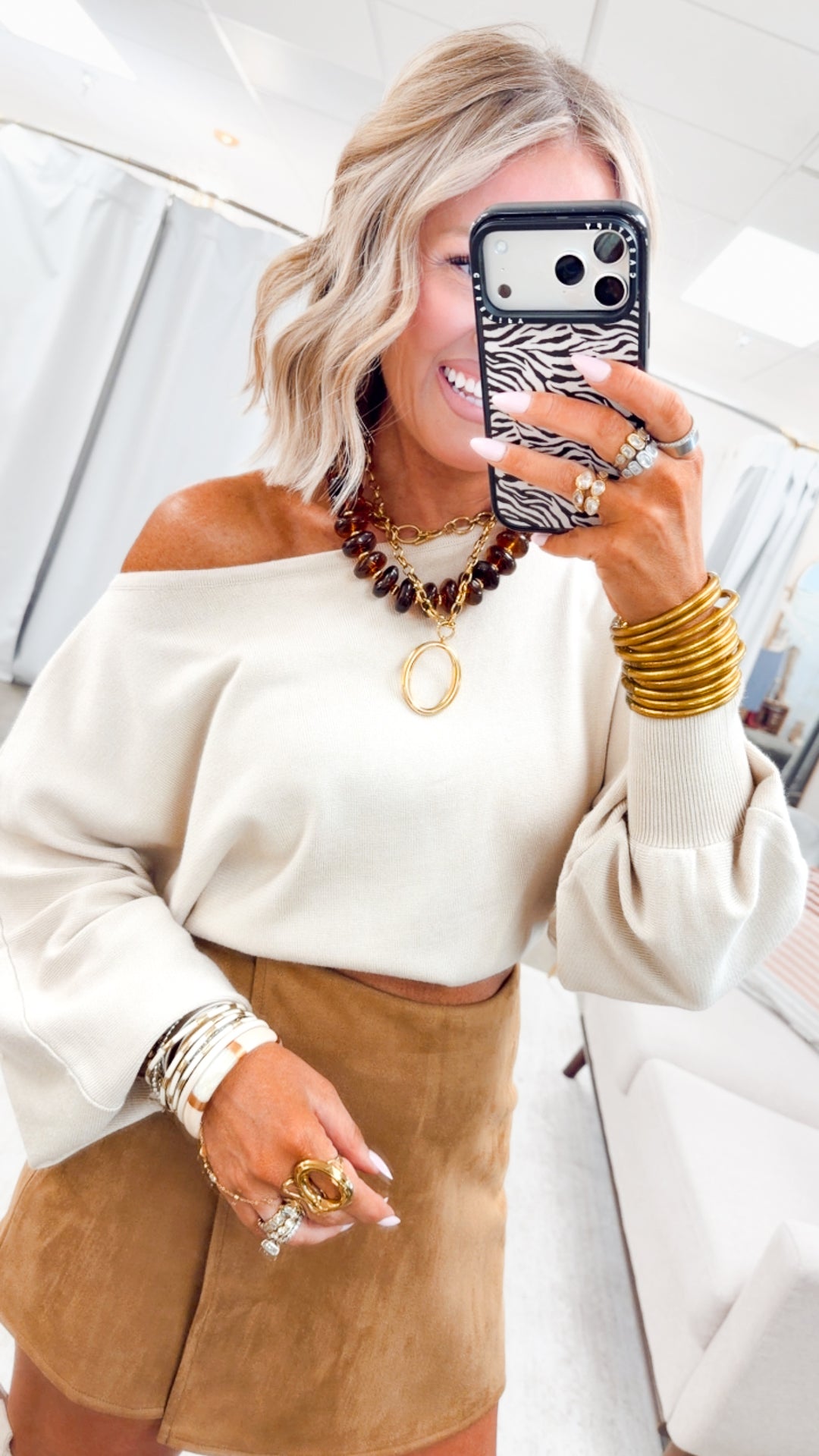 Oaklyn Dolman Sleeve Sweater Top-Ecru